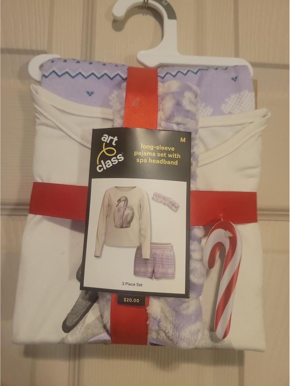 Art Class 3-Piece Lounge Pajama Set with Spa Headband Size M